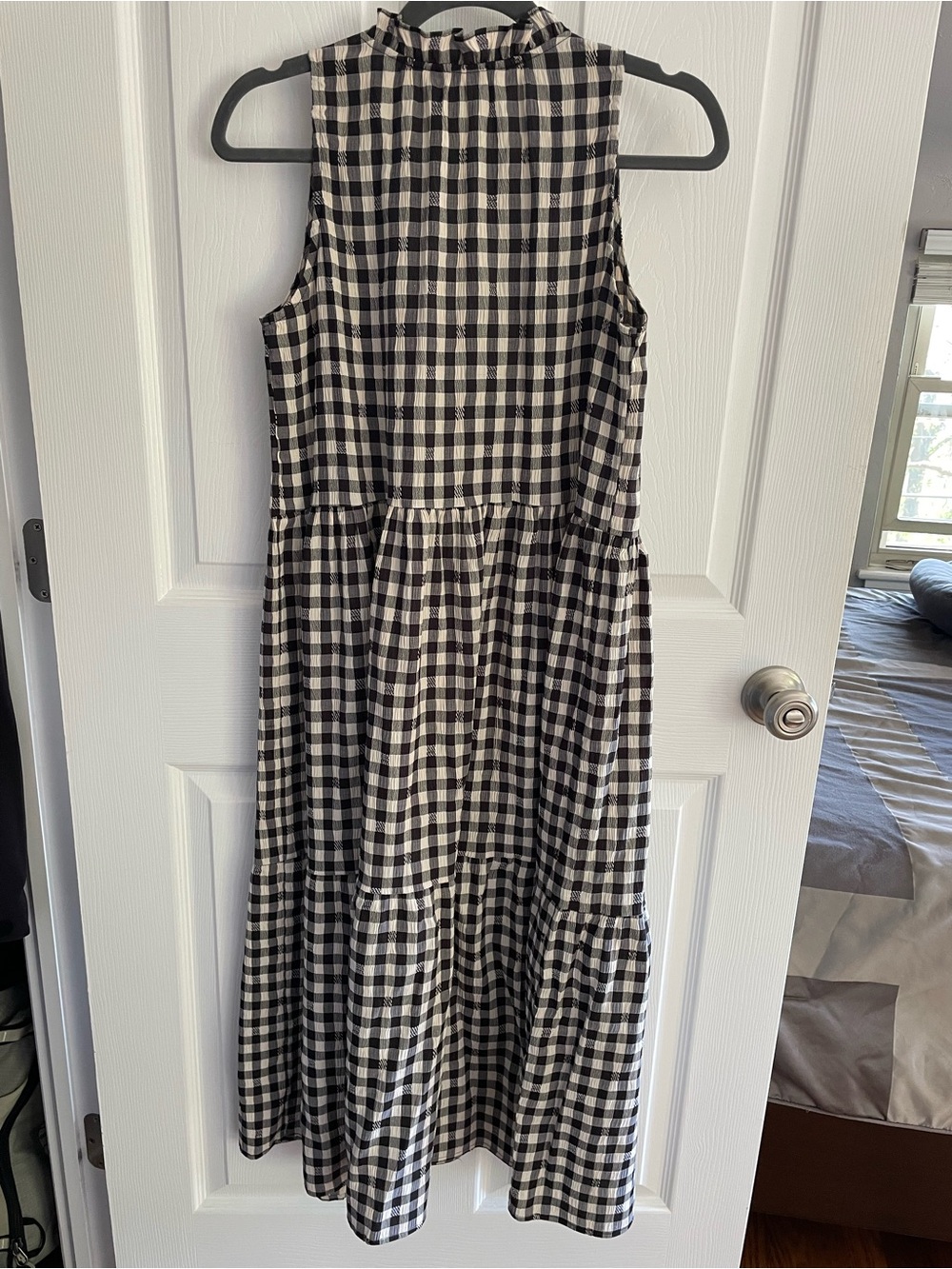 BB Dakota Black and White Gingham Sleeveless Midi Dress Medium - Picture 3 of 3